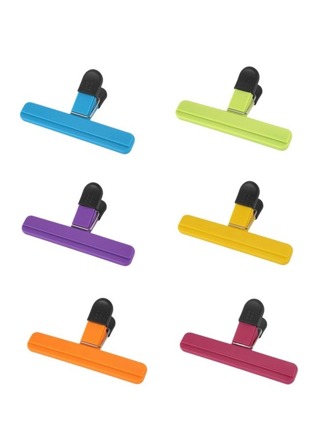 Bepisof 6Pack Assorted Colors 6inch Large Size Plastic Heavy Seal Grip Food Bag Clip,Snack Clips,Kitchen Clips for Food Storage,Home, Office and More - Image 1